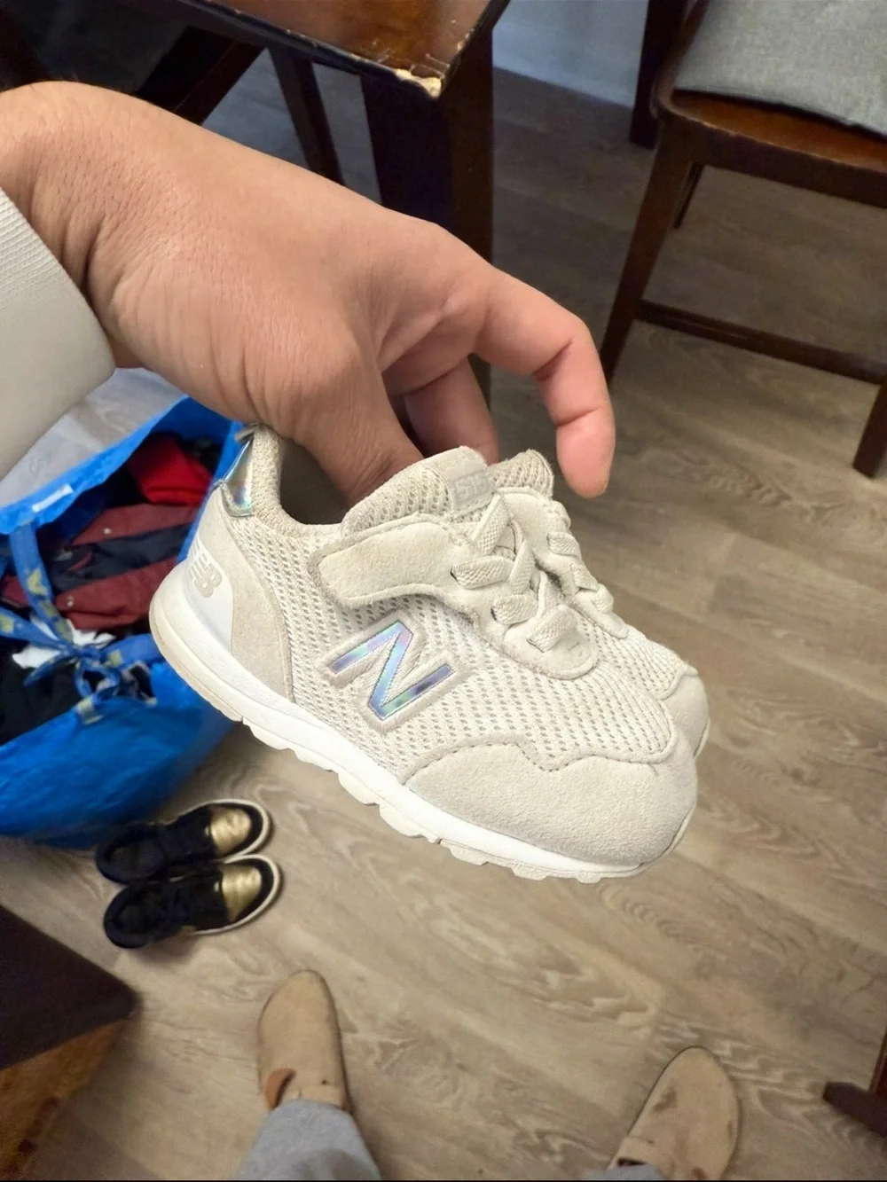 New Balance 515 Light Beige Casual Sneaker Toddler TD Size 4C Used